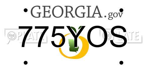 775YOS Georgia License Plate