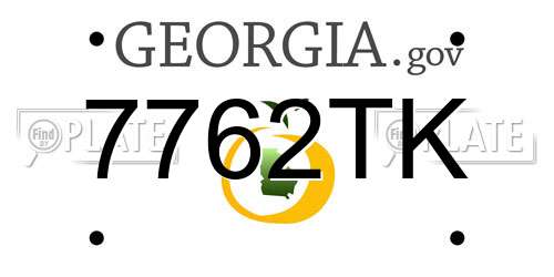 7762TK Georgia License Plate
