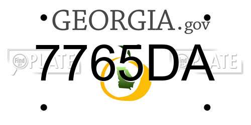 7765DA Georgia License Plate