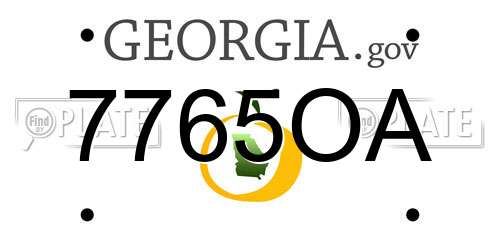 7765OA Georgia License Plate
