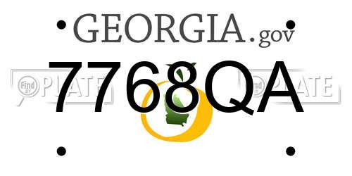7768QA Georgia License Plate