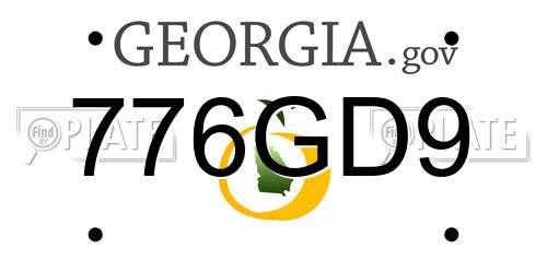 776GD9 Georgia License Plate