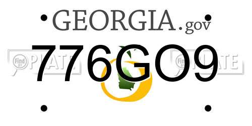 776GO9 Georgia License Plate
