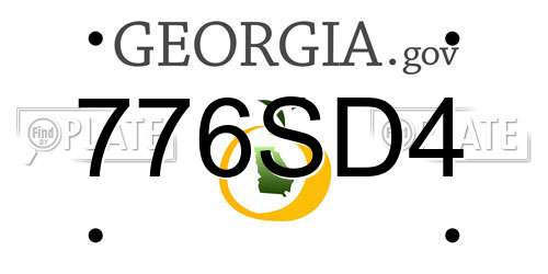 776SD4 Georgia License Plate