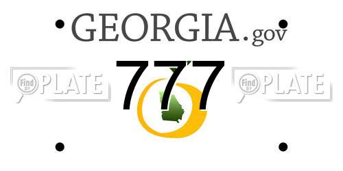 777 Georgia License Plate