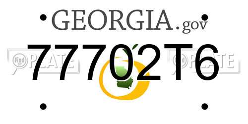 77702T6 Georgia License Plate