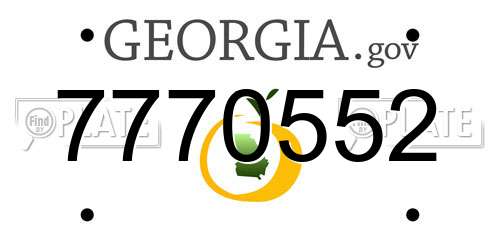 7770552 Georgia License Plate