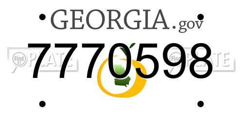 7770598 Georgia License Plate