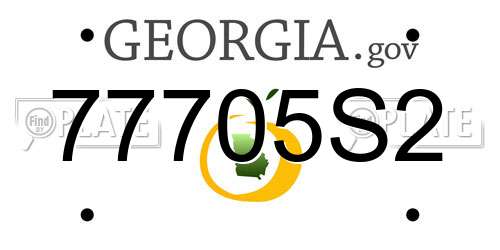 77705S2 Georgia License Plate