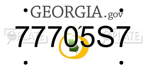 77705S7 Georgia License Plate
