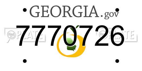 7770726 Georgia License Plate