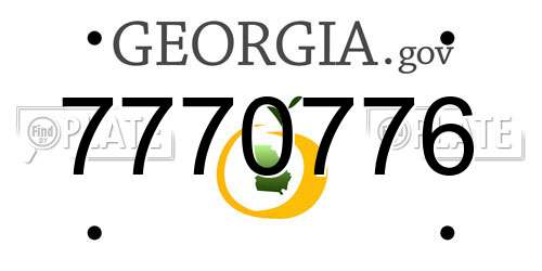 7770776 Georgia License Plate