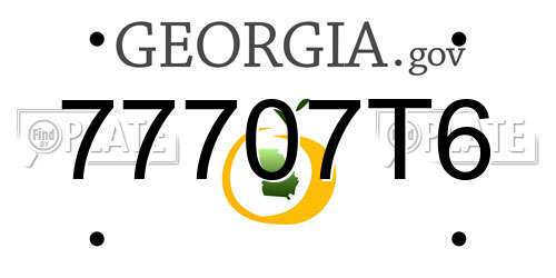 77707T6 Georgia License Plate