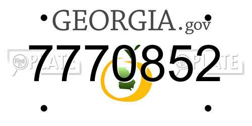 7770852 Georgia License Plate