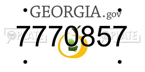 7770857 Georgia License Plate