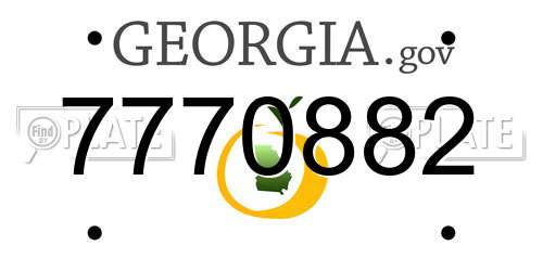 7770882 Georgia License Plate