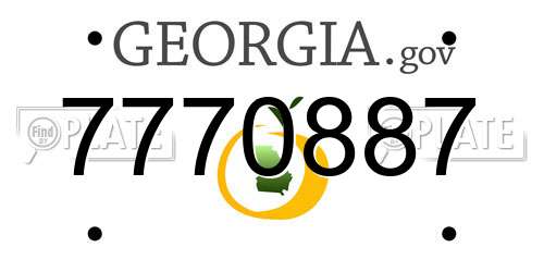 7770887 Georgia License Plate