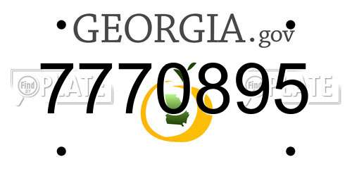 7770895 Georgia License Plate