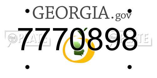 7770898 Georgia License Plate