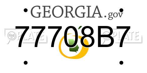 77708B7 Georgia License Plate
