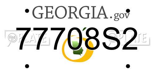 77708S2 Georgia License Plate