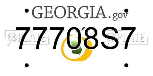 77708S7 Georgia License Plate