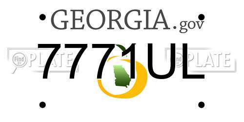 7771UL Georgia License Plate