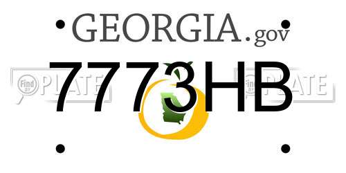 7773HB Georgia License Plate
