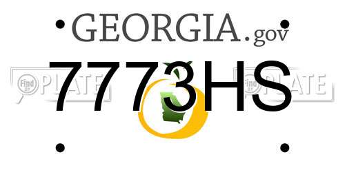 7773HS Georgia License Plate