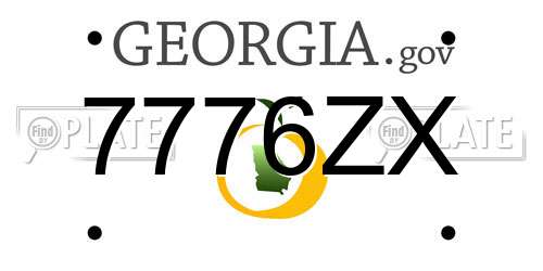 7776ZX Georgia License Plate