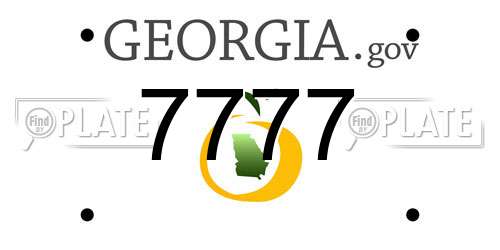 7777 Georgia License Plate