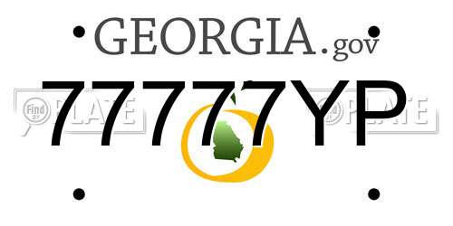 77777YP Georgia License Plate