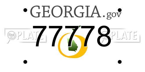 77778 Georgia License Plate