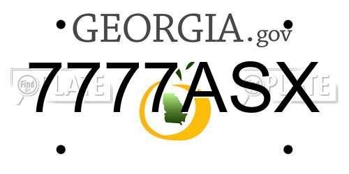 7777ASX Georgia License Plate