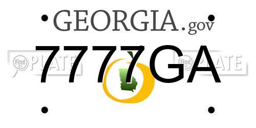 7777GA Georgia License Plate