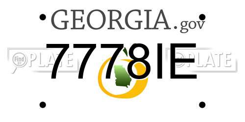 7778IE Georgia License Plate