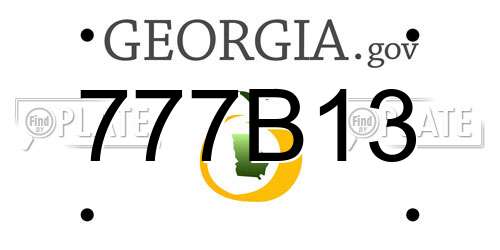 777B13 Georgia License Plate