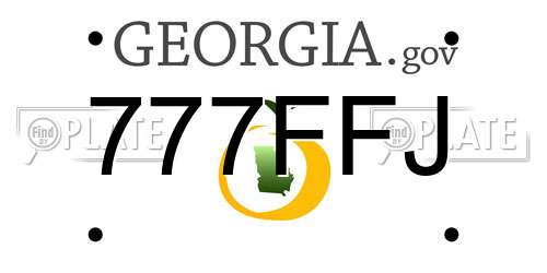 777FFJ Georgia License Plate