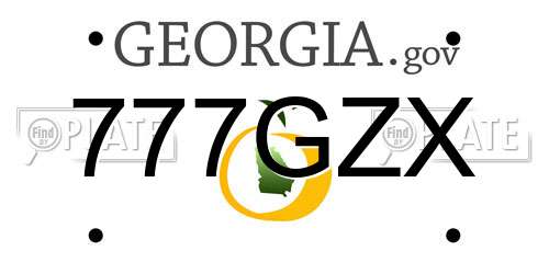 777GZX Georgia License Plate