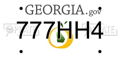777HH4 Georgia License Plate