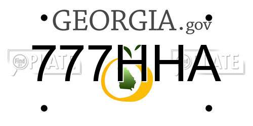 777HHA Georgia License Plate