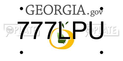 777LPU Georgia License Plate