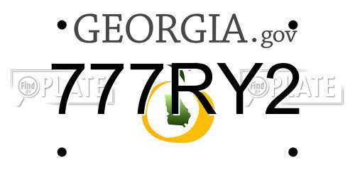 777RY2 Georgia License Plate