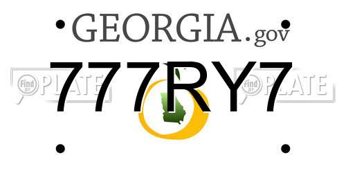 777RY7 Georgia License Plate