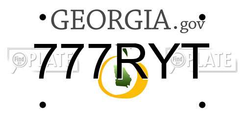 777RYT Georgia License Plate