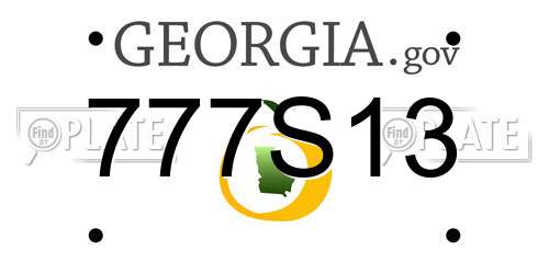 777S13 Georgia License Plate