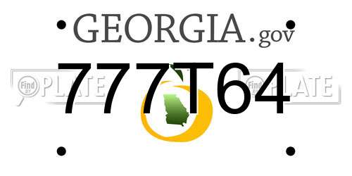 777T64 Georgia License Plate