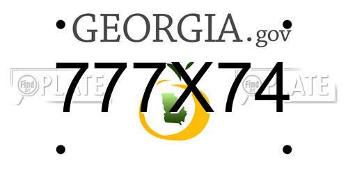 777X74 Georgia License Plate