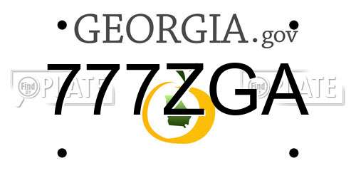 777ZGA Georgia License Plate