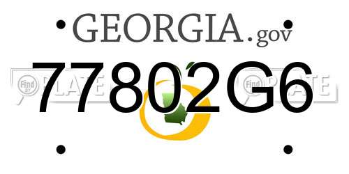 77802G6 Georgia License Plate